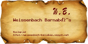 Weissenbach Barnabás névjegykártya